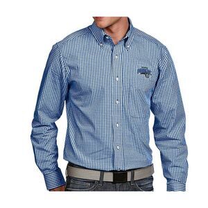 Antigua Blue Check Shirt Orlando Magic Long Sleeve Button Up Mens Large‎